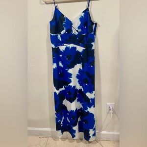 Banana Republic Blue and White Floral Midi Dress